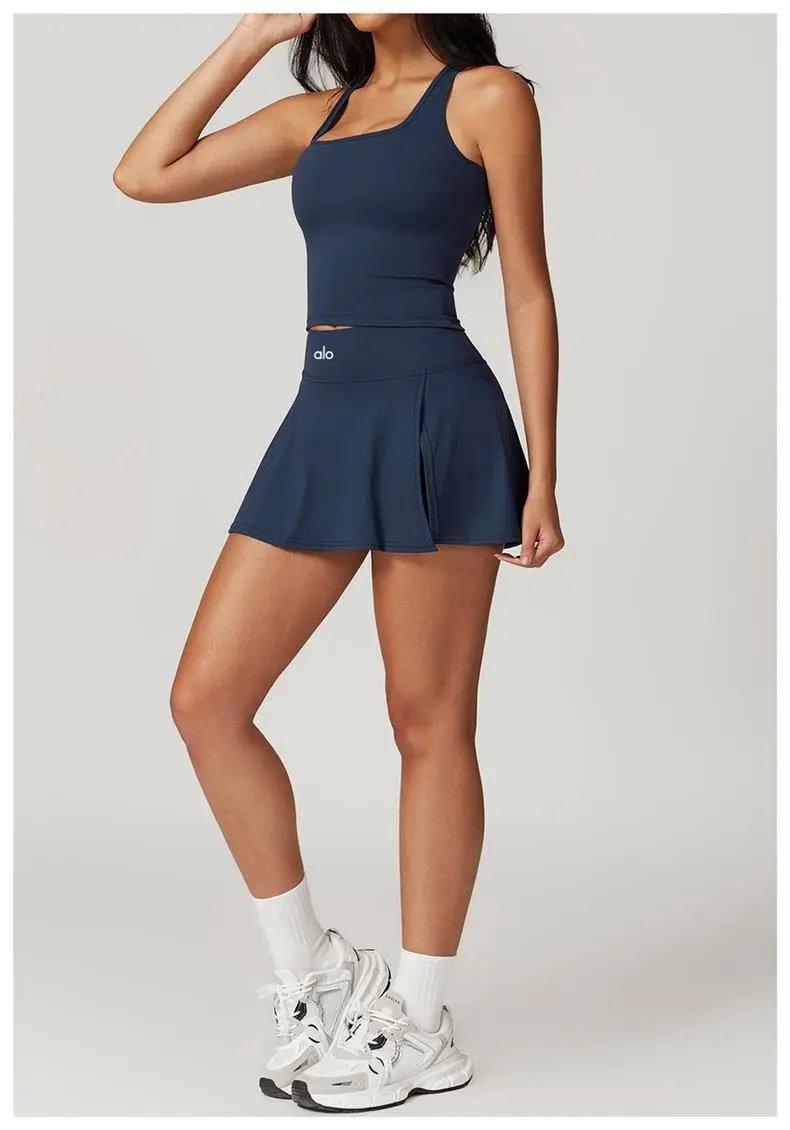 Alo Yoga Tennis Skirt Pink Activewear - 16