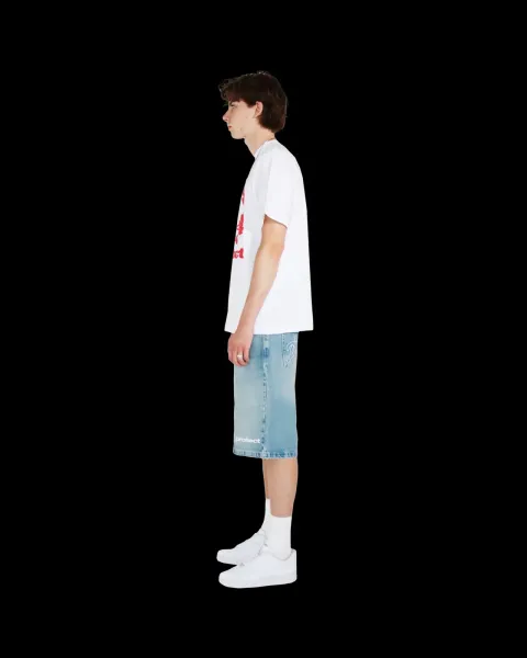 Protect Denim Shorts Light Wash Blue - 4
