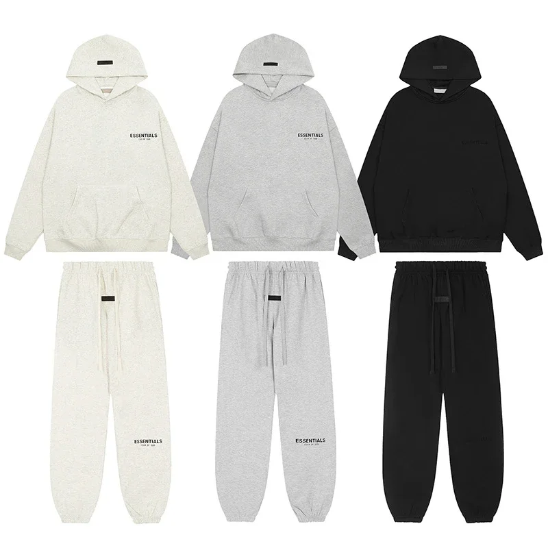 Hooded sweatshirt with black letter flocking