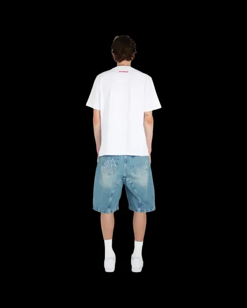 Protect Denim Shorts Light Wash Blue - 5