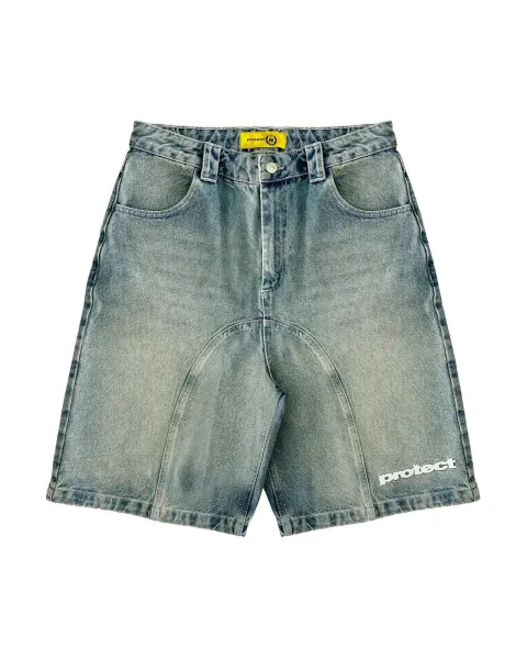 Protect Denim Shorts Light Wash Blue - 11