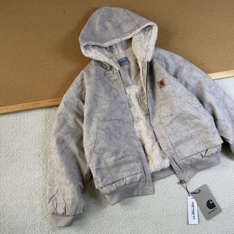 Hooded cotton jacket autumn and winter imitation mink fur marble thickened mountain carving jacket(pic3) Hooded cotton jacket autumn and winter imitation mink fur marble thickened mountain carving jacket