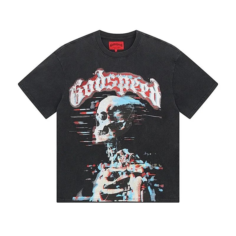Godspeed T-Shirts Graphic Print — 1027 washed black