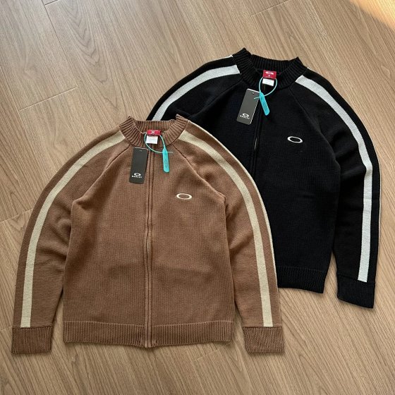 Color-Block Zip-Up Cardigan Knit Sweater