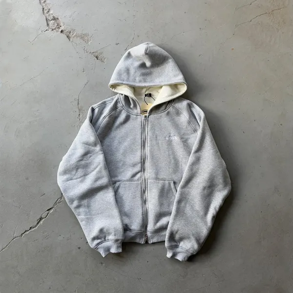 GRA Zip-Up Hoodie Gray - 4