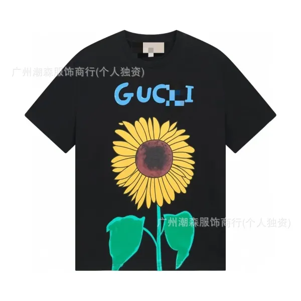 Gucci Sunflower Print T-Shirt Black - 1