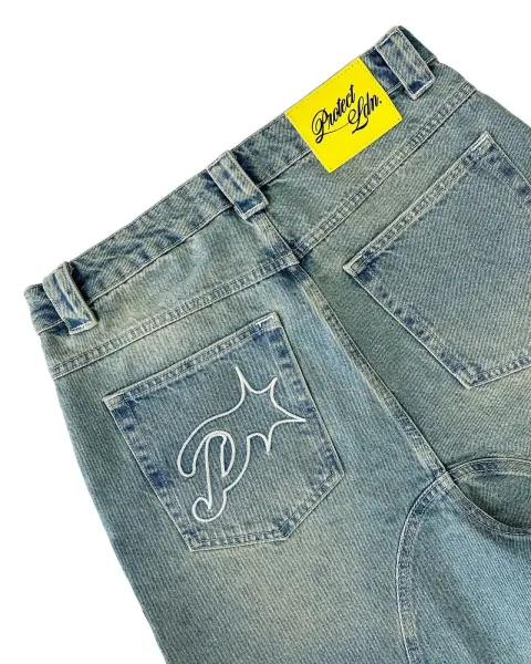 Protect Denim Shorts Light Wash Blue - 10