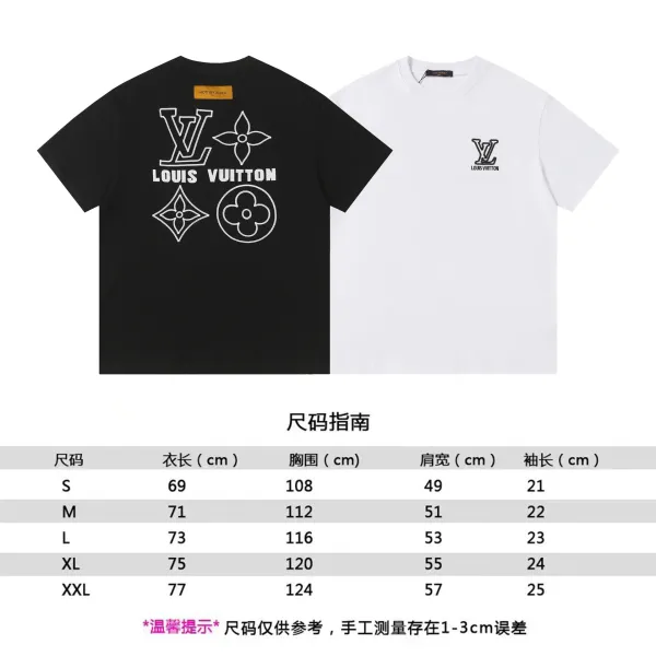 Louis Vuitton Monogram Outline T-Shirt Black and White - 1