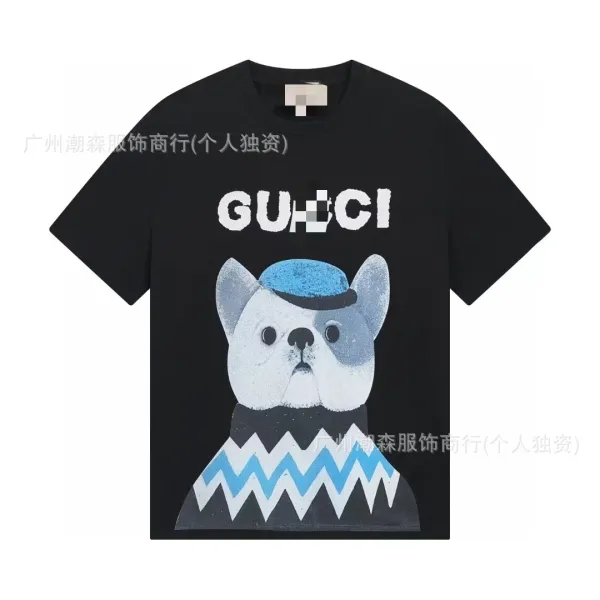 Gucci Dog Print Graphic T-Shirt Black - 1