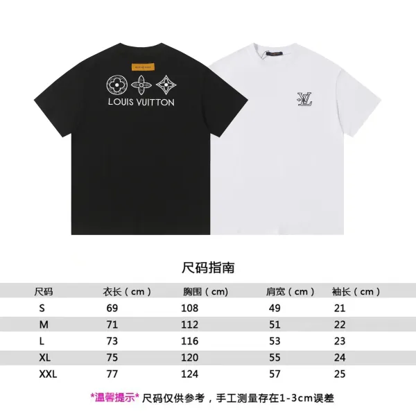 Louis Vuitton Monogram Motif T-Shirt Black and White - 1