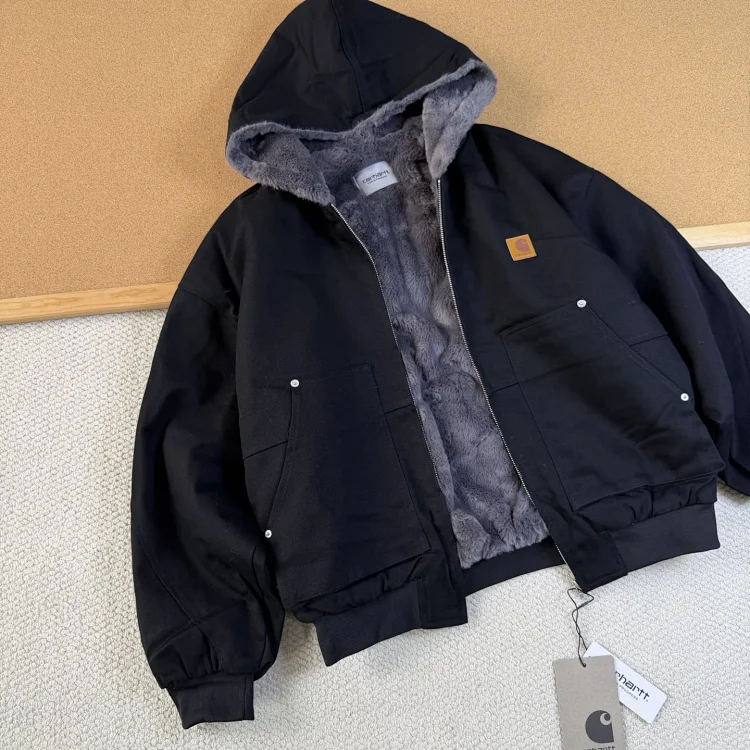 Hooded cotton jacket autumn and winter imitation mink fur marble thickened mountain carving jacket(pic2) Hooded cotton jacket autumn and winter imitation mink fur marble thickened mountain carving jacket