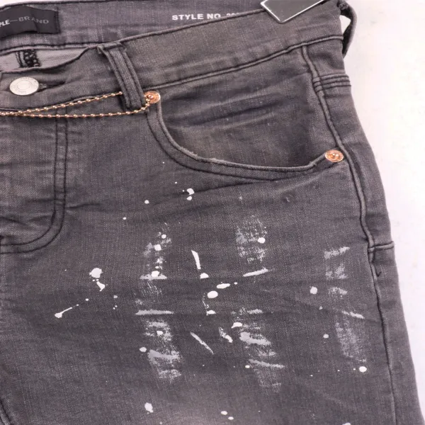 Purpul Brand Paint-Splatter Distressed Slim Fit Jeans - 12