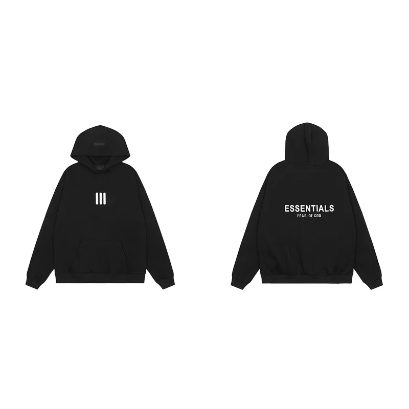 Hooded sweatshirt with black letter flocking