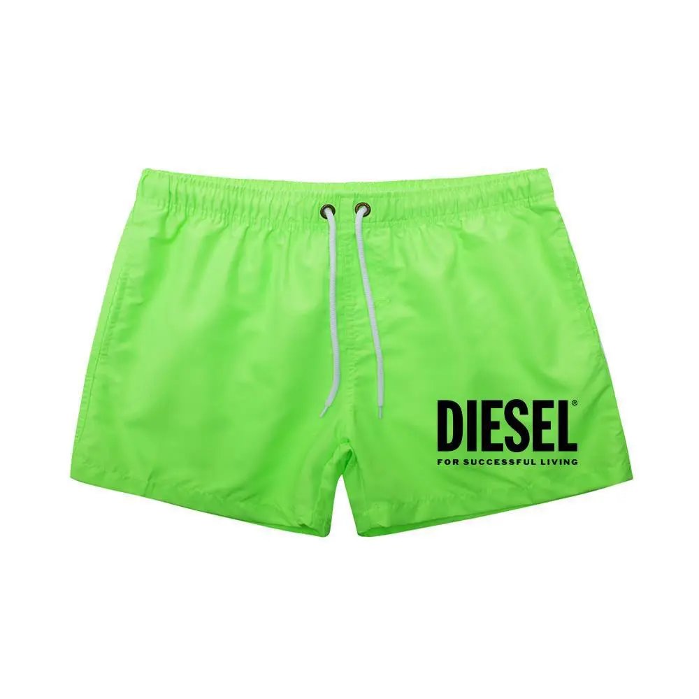 Diesel BMBX-Sandy Board Shorts Logo Print Neon Green