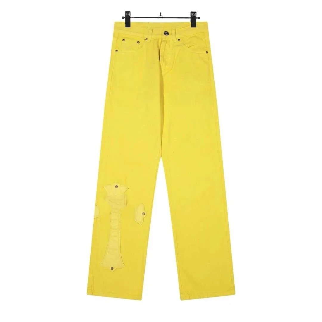 Unbranded Jeans Straight-leg with cross appliqué patches image 5