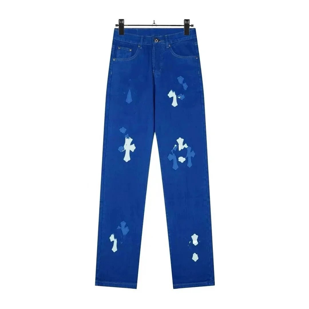 Unbranded Jeans Straight-leg with cross appliqué patches image 7