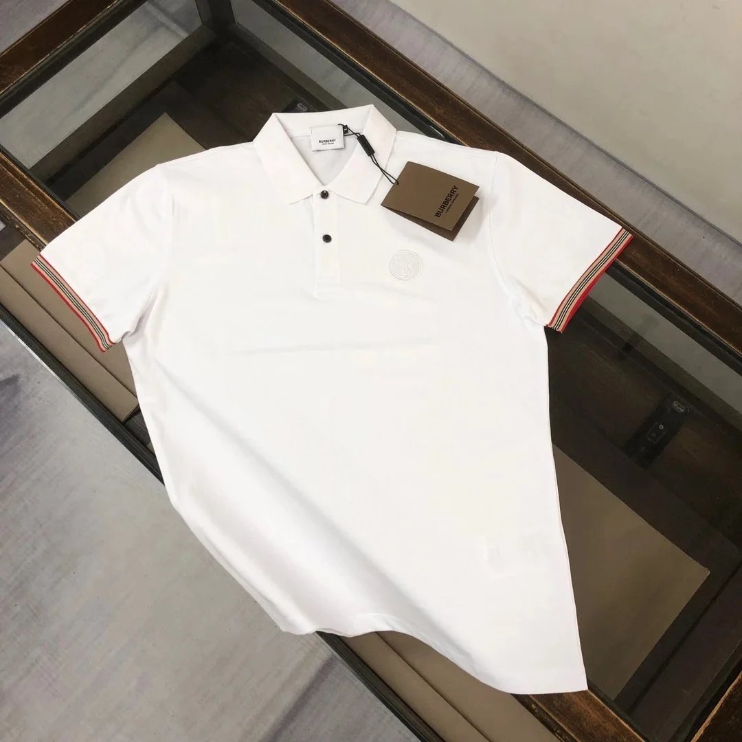 Burberry T-Shirts Short-Sleeve with Check Trim — 24