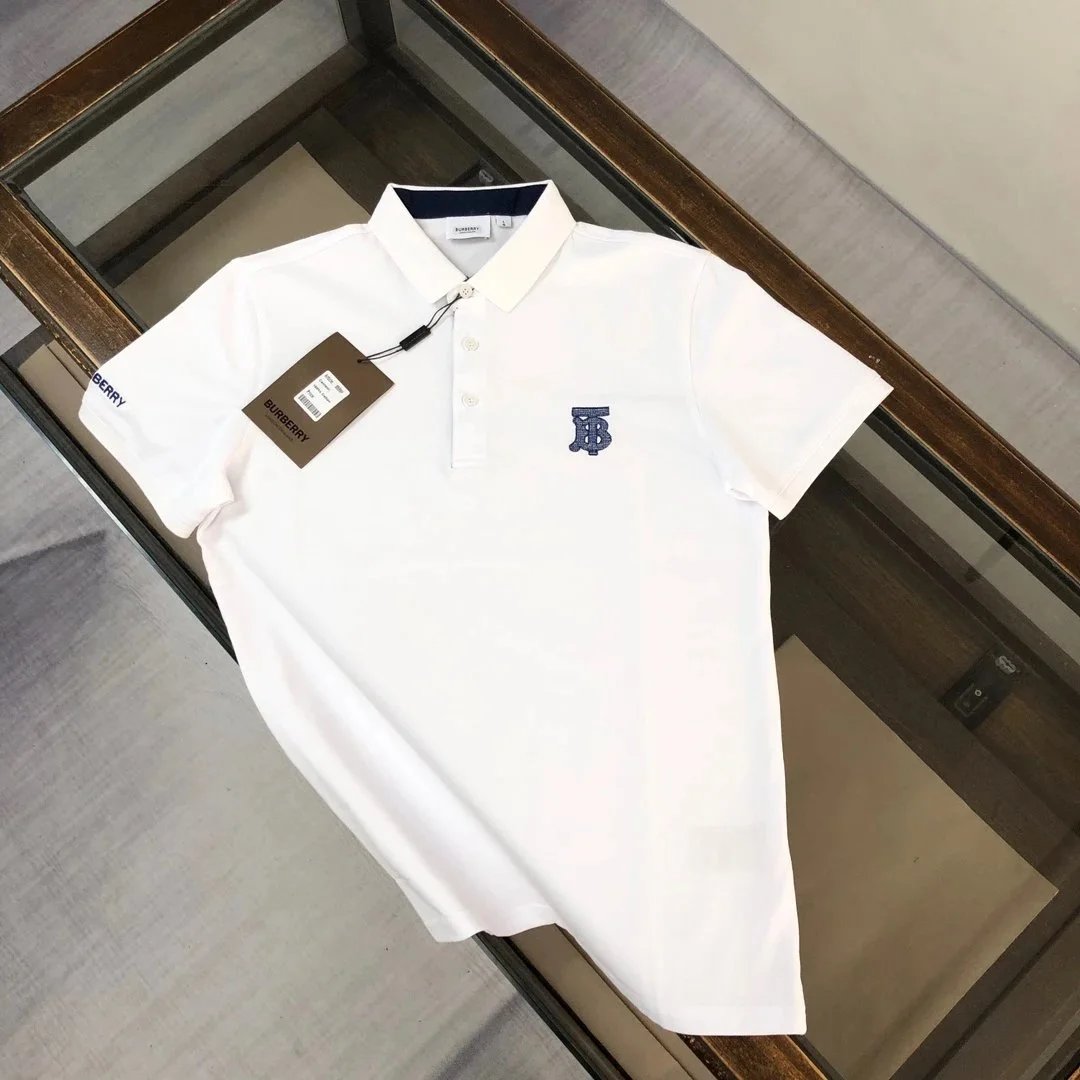 Burberry T-Shirts Short-Sleeve with Check Trim — 10