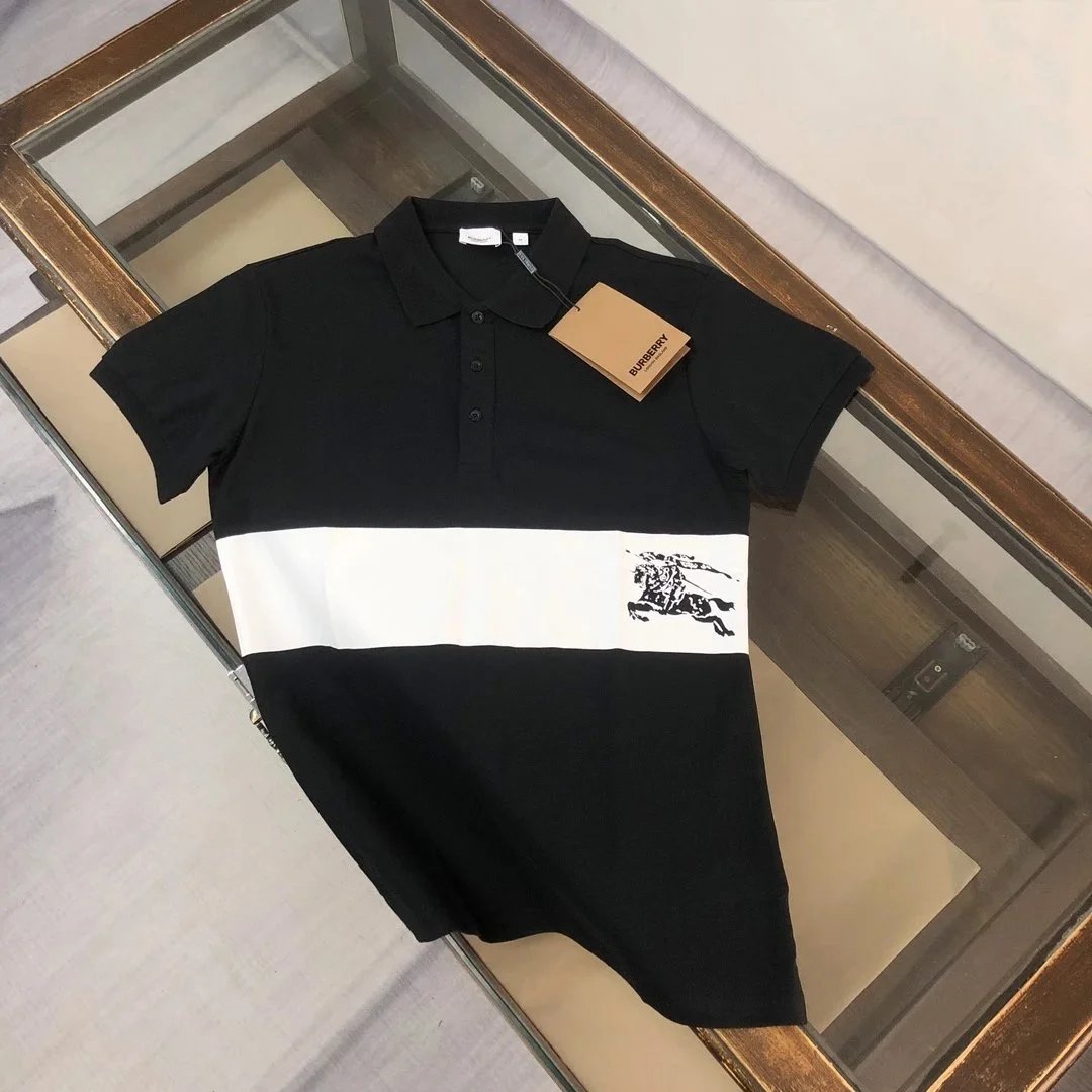 Burberry T-Shirts Short-Sleeve with Check Trim — 28