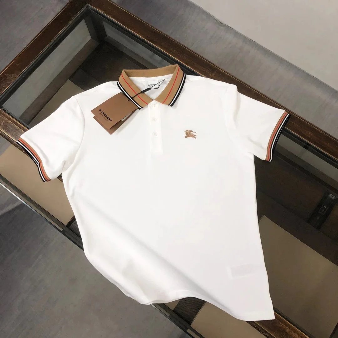 Burberry T-Shirts Short-Sleeve with Check Trim — 31