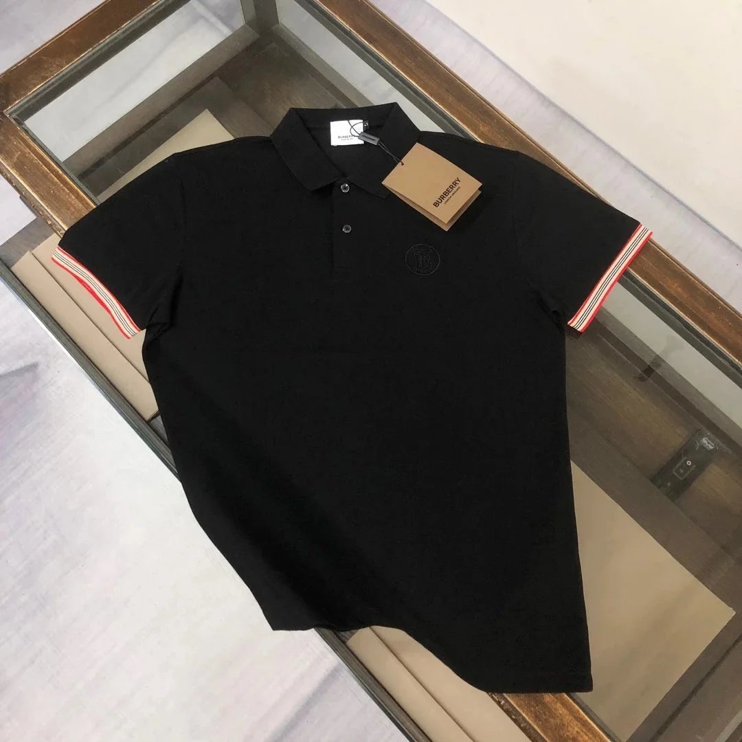 Burberry T-Shirts Short-Sleeve with Check Trim — 23