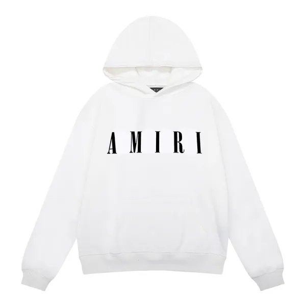 Amiri Distressed Logo White Hoodie - 7