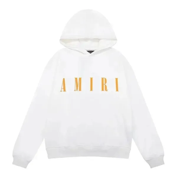 Amiri Distressed Logo White Hoodie - 9