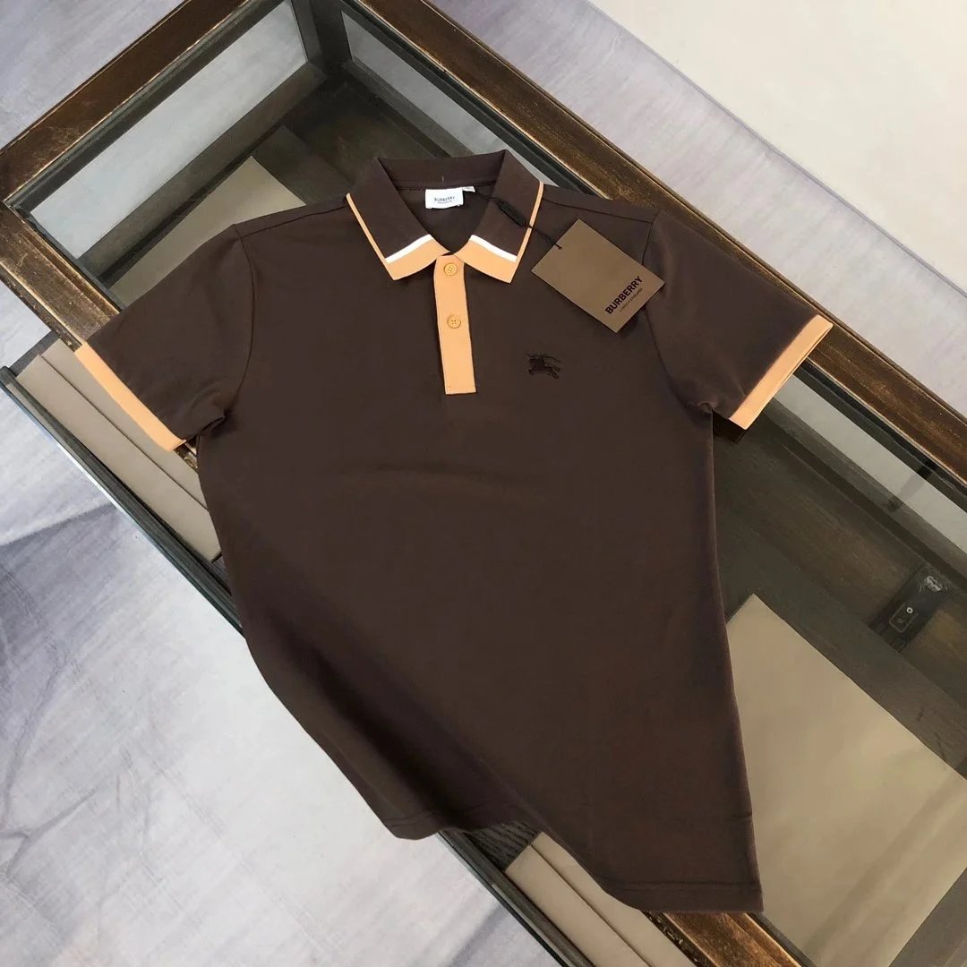 Burberry T-Shirts Short-Sleeve with Check Trim — 19