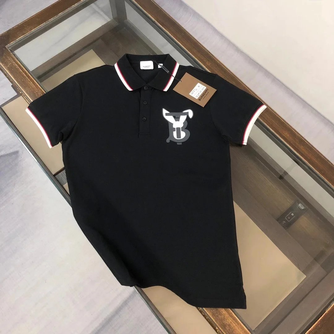 Burberry T-Shirts Short-Sleeve with Check Trim — 38