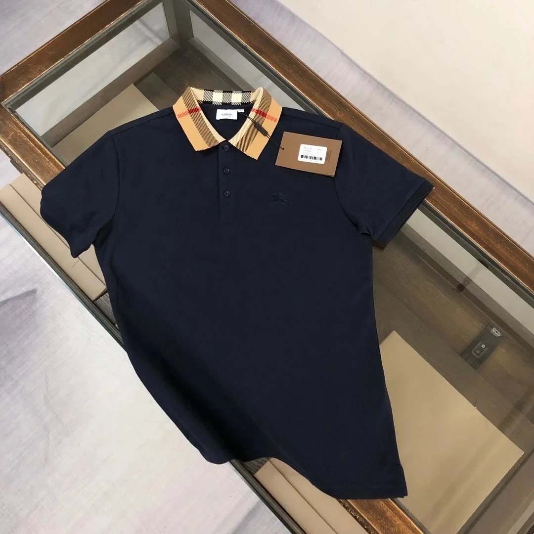 Burberry T-Shirts Short-Sleeve with Check Trim — 15