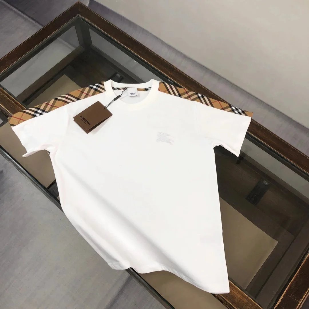 Burberry T-Shirts Short-Sleeve with Check Trim — 02
