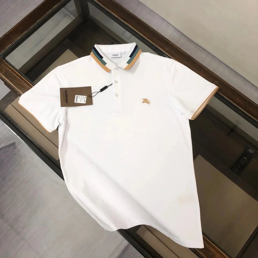 Burberry T-Shirts Short-Sleeve with Check Trim — 22