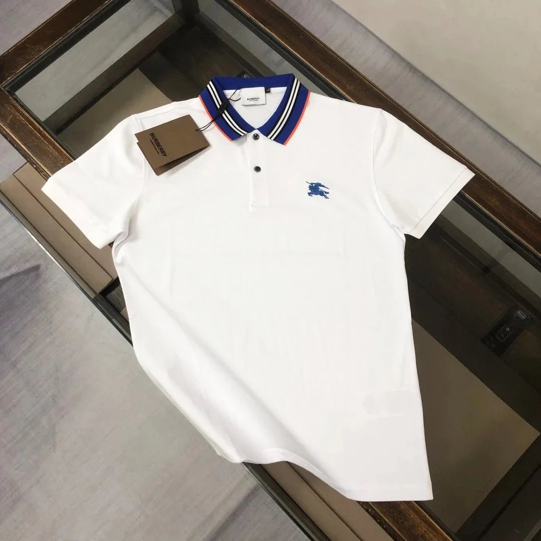 Burberry T-Shirts Short-Sleeve with Check Trim — 26