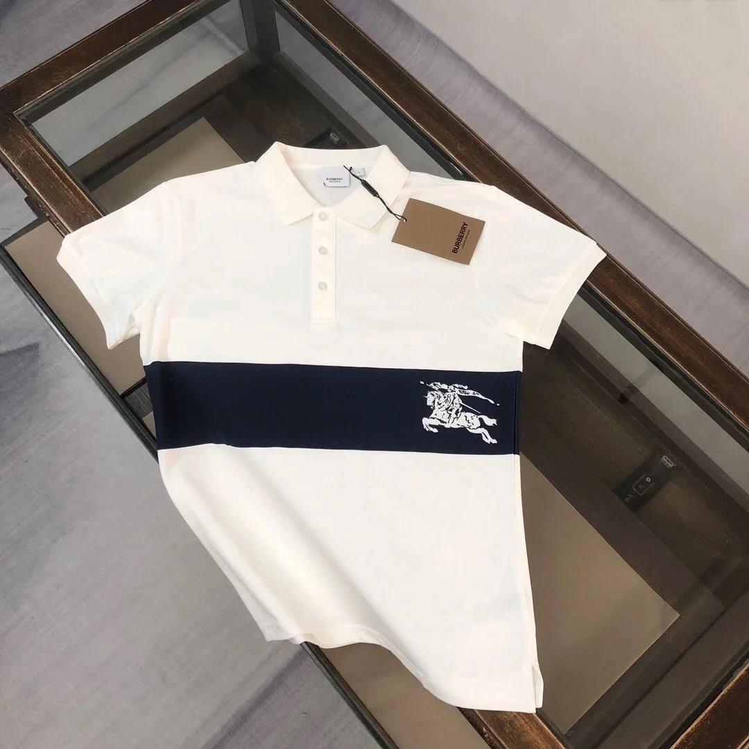 Burberry T-Shirts Short-Sleeve with Check Trim — 29