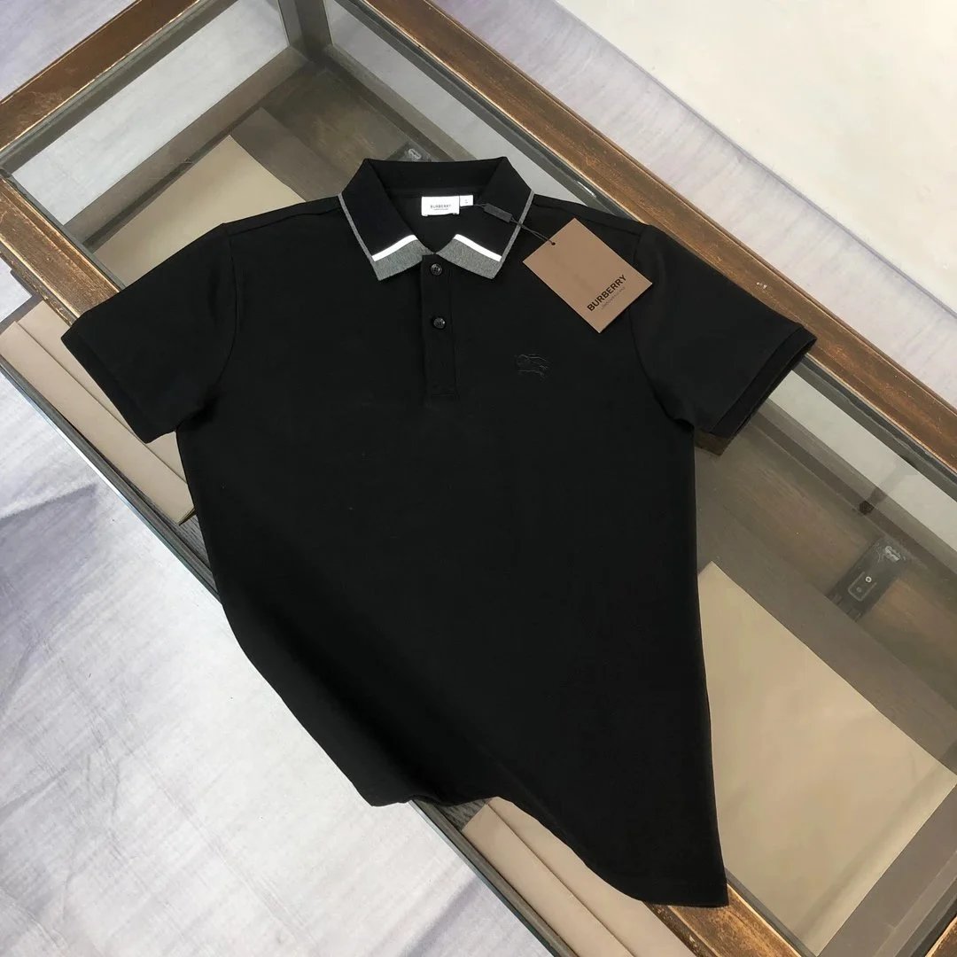 Burberry T-Shirts Short-Sleeve with Check Trim — 18