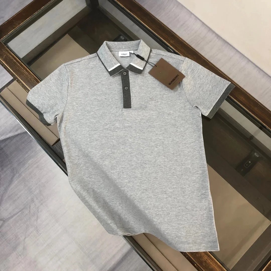 Burberry T-Shirts Short-Sleeve with Check Trim — 21