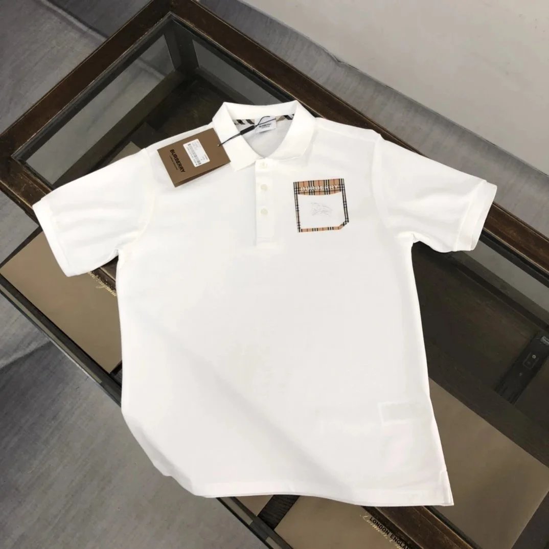Burberry T-Shirts Short-Sleeve with Check Trim — 07