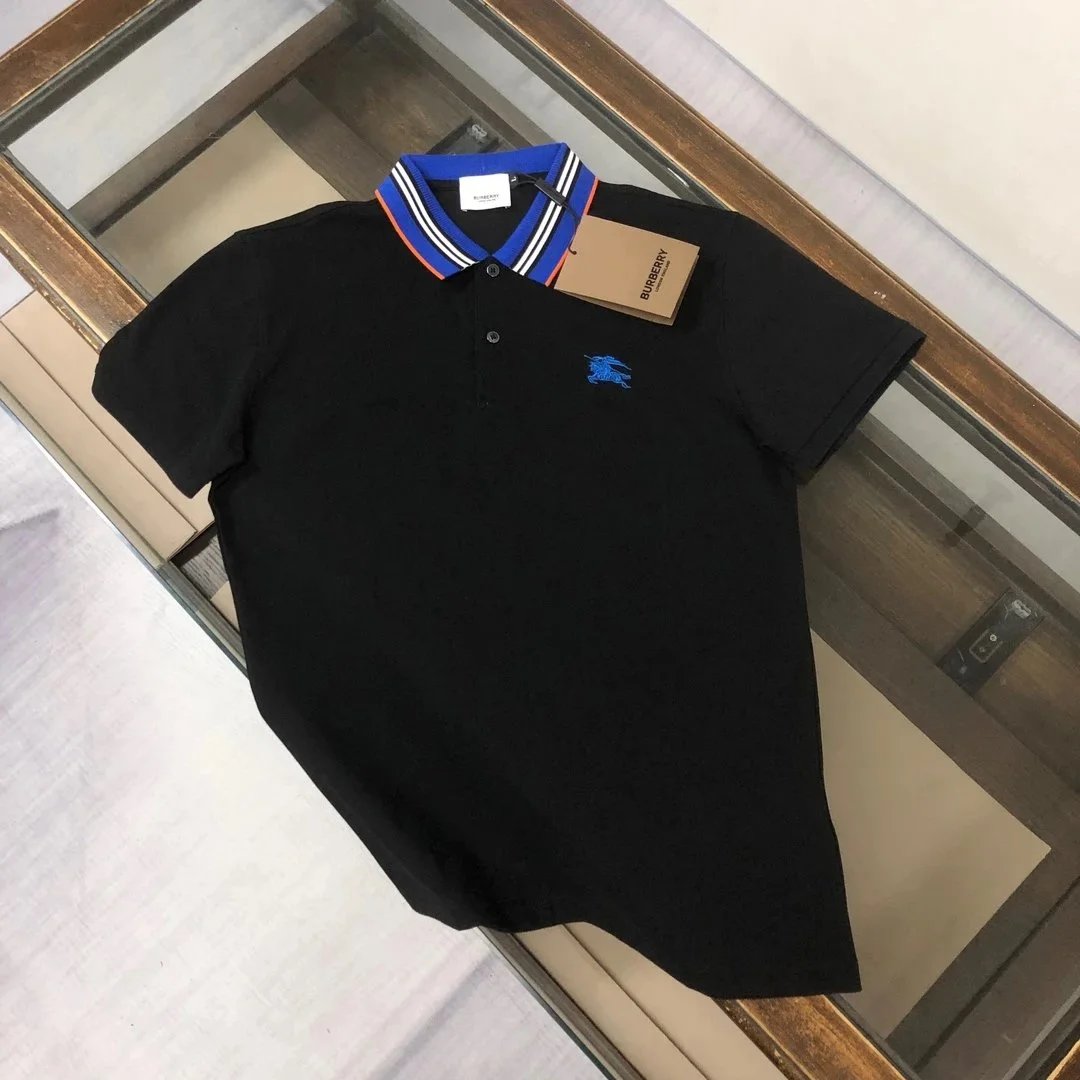 Burberry T-Shirts Short-Sleeve with Check Trim — 25