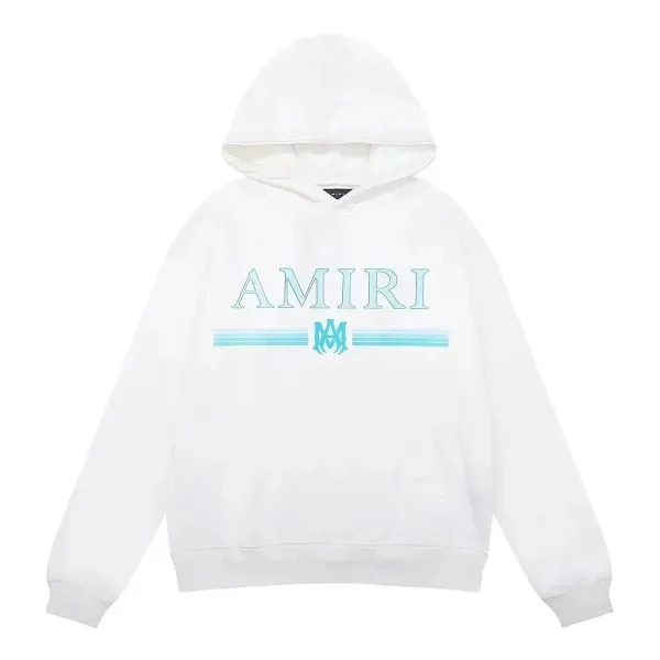 Amiri Distressed Logo White Hoodie - 11