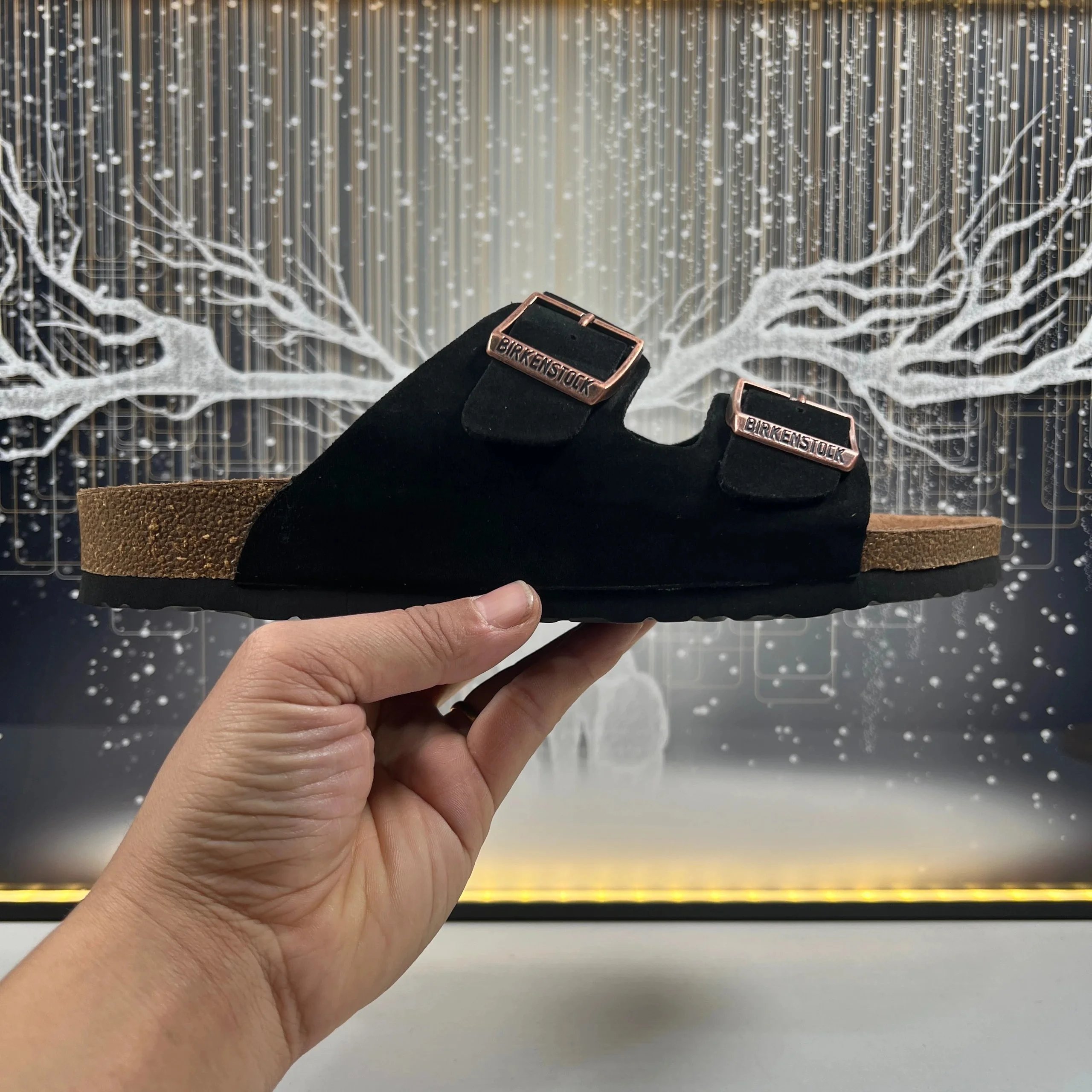 Black suede