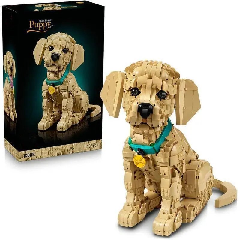 Lego ICONS Series Golden Retriever Puppy 11384 Pet Dog Building Blocks Toy, Gift for Boys