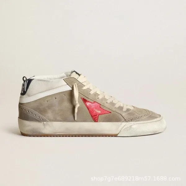 Golden Goose Deluxe Brand Mid Star Pink Suede Sneakers - 1