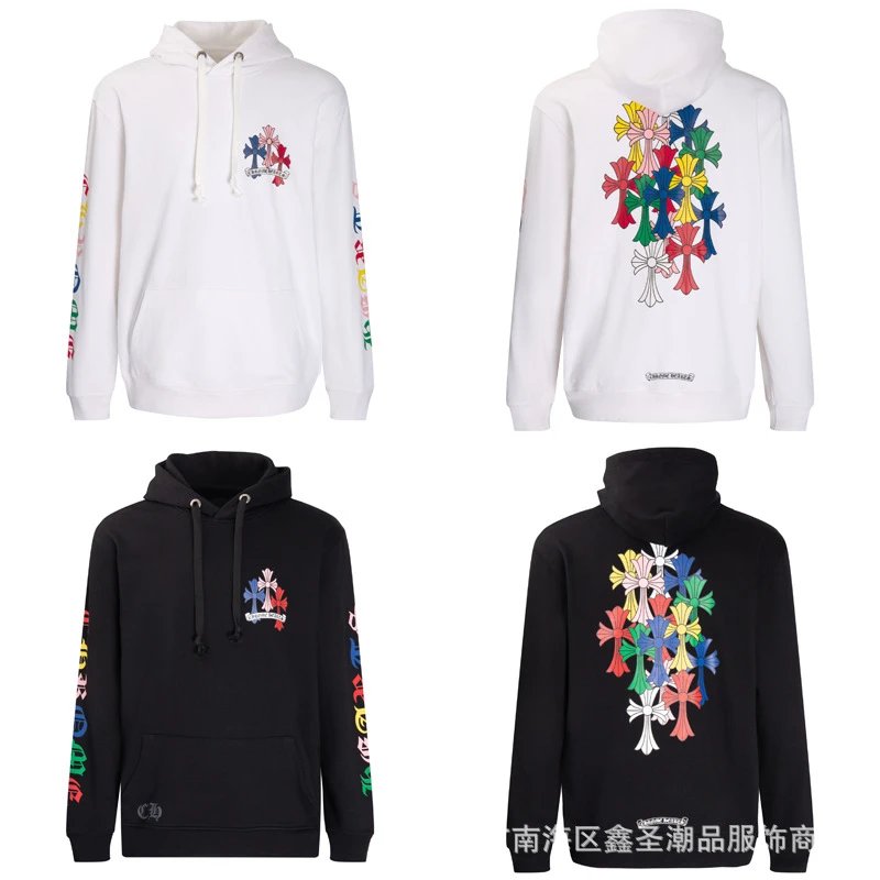 Chrome Hearts Hoodie Black with Purple Horseshoe Logo - 14