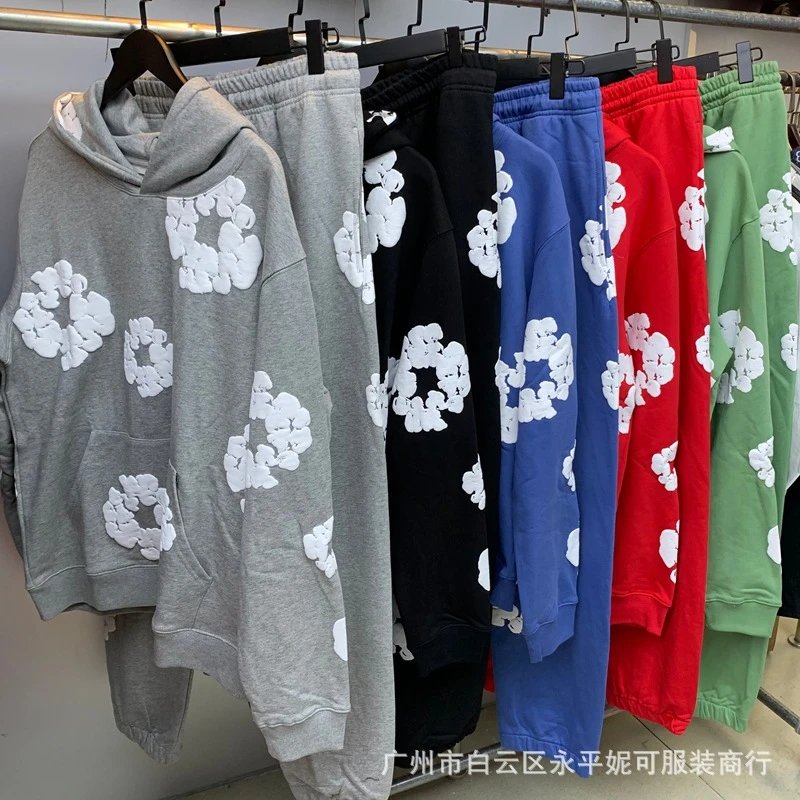 Cotton Print Hoodie Tracksuit