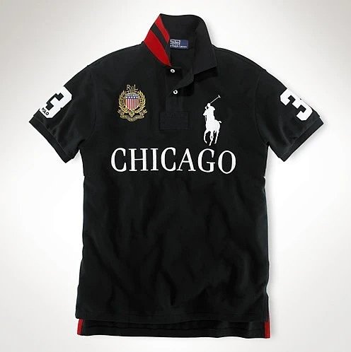 RL Polo Shirt Short Sleeve with Embroidered City Design - Men's Casual Plus Size Top
