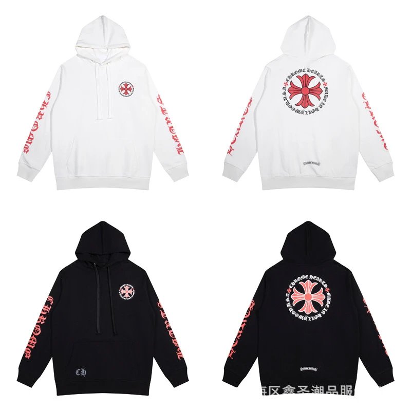 Chrome Hearts Hoodie Black with Purple Horseshoe Logo - 23