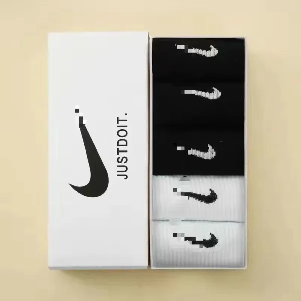 Nike Swoosh Logo Crew Socks Black and White - 1