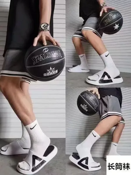 Nike Swoosh Logo Crew Socks Pack - Gray, Black, White Socks - 7