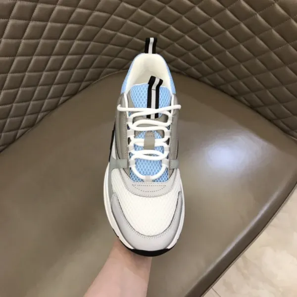 Dior B23 Low Top Silver Navy White Chunky Sneakers - 9