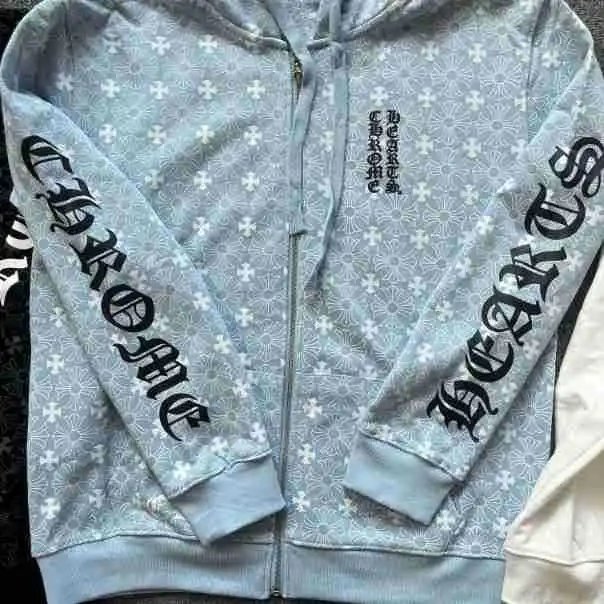 Chrome Hearts Hoodie Black with Purple Horseshoe Logo - 44